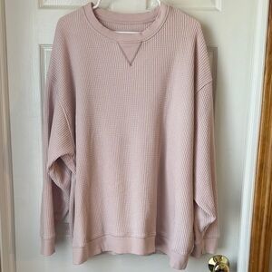 aerie Soft Waffle Crewneck Sweater - Dusty Pink